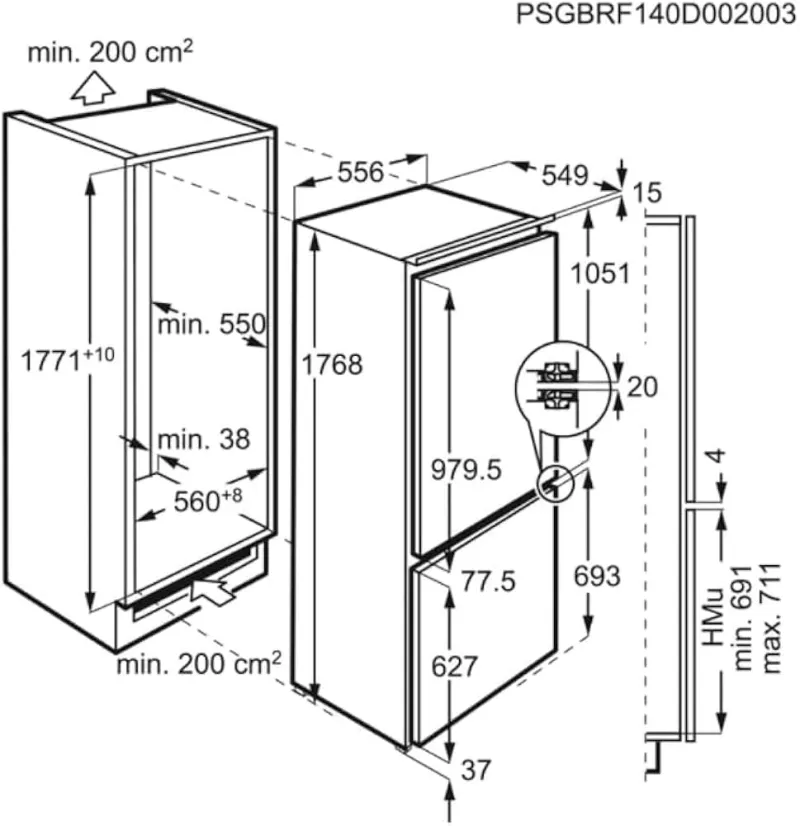 AEG SCB618F3LF LOW FROST BUILT-IN REFRIGERATOR - 6