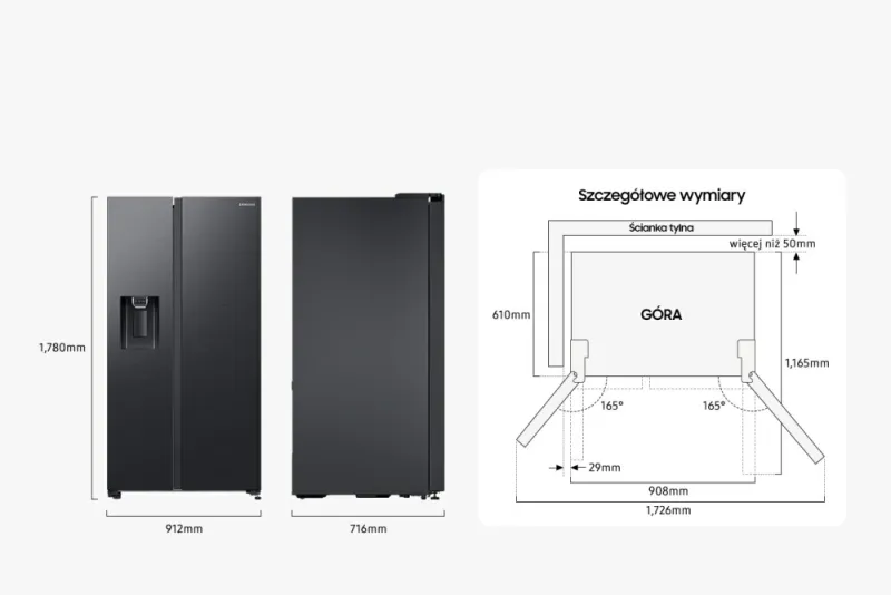 SAMSUNG REFRIGERATOR RS65DG54M3B1 179CM SBS BLACK - 4