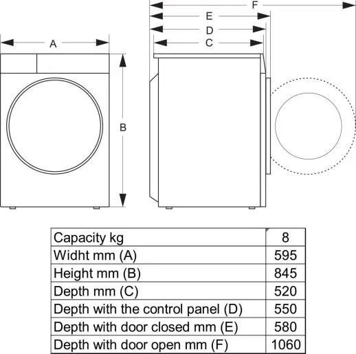 TUMBLE DRYER HISENSE DH3S802BW2 8 KG A++ - 6