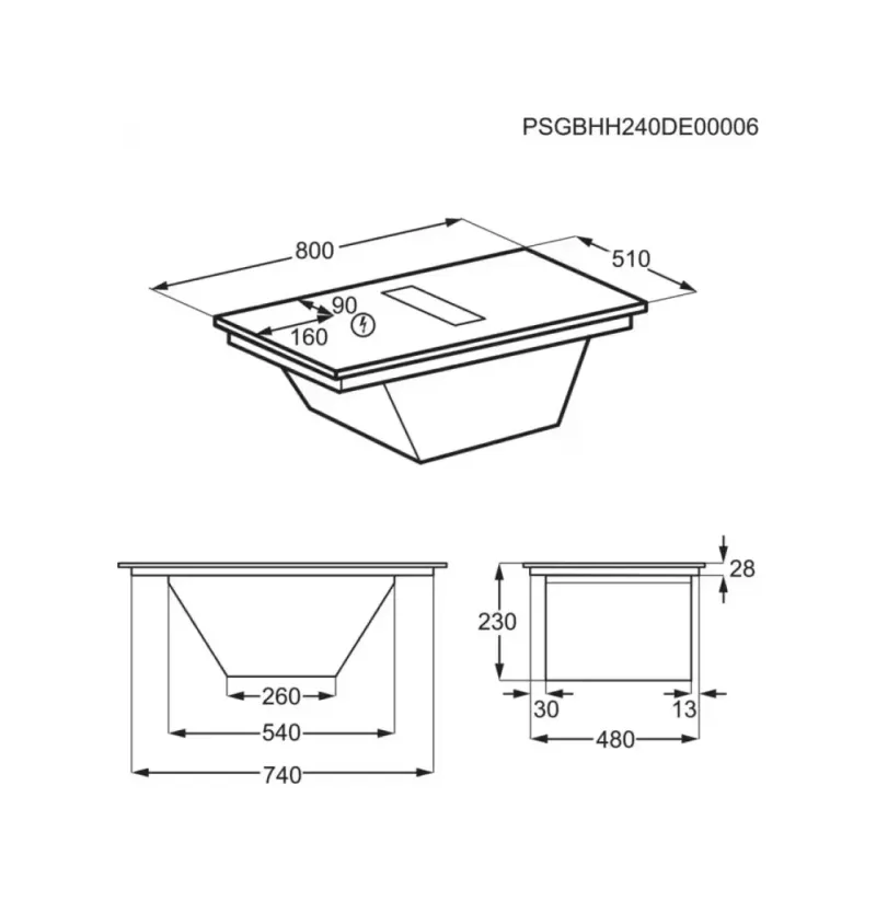 PIANURE + ASPIRATOR ELECTROLUX KCC83410CK INDUKSION 80 CM - 9