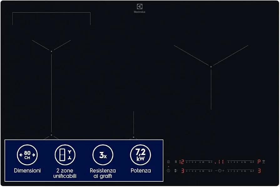 HOB ELECTROLUX EIV83443CT INDUCTION SaphirMatt 78 CM