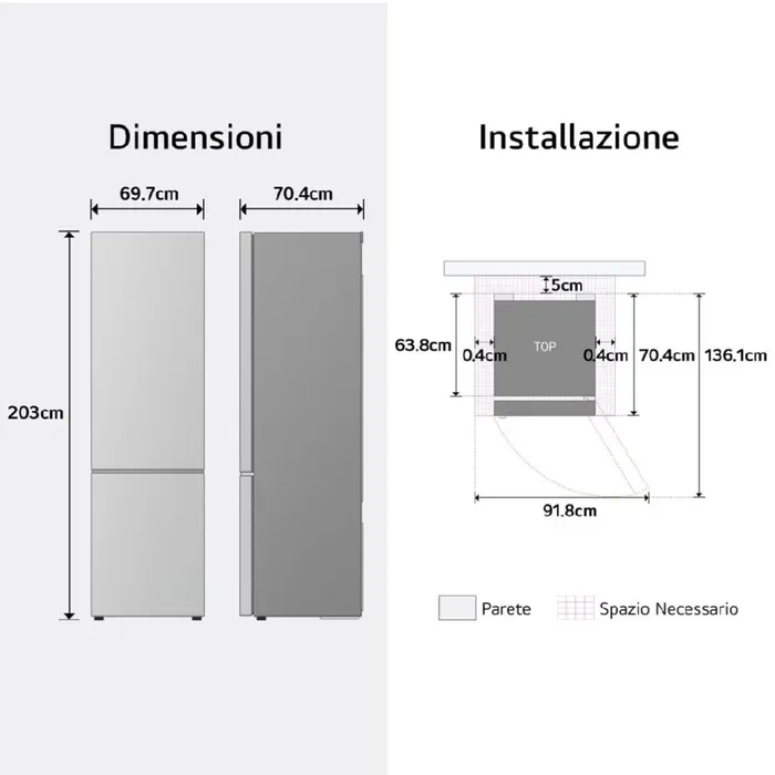 FRIGORIFER LG GBBW322CPY NO FROST 203 x 70 cm INOX - 3
