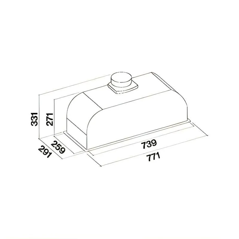 ASPIRATOR FALMEC DESIGN CGIW70.E10P6#ZZZN491F INCASO 70 CM 800 M2 NERO - 3