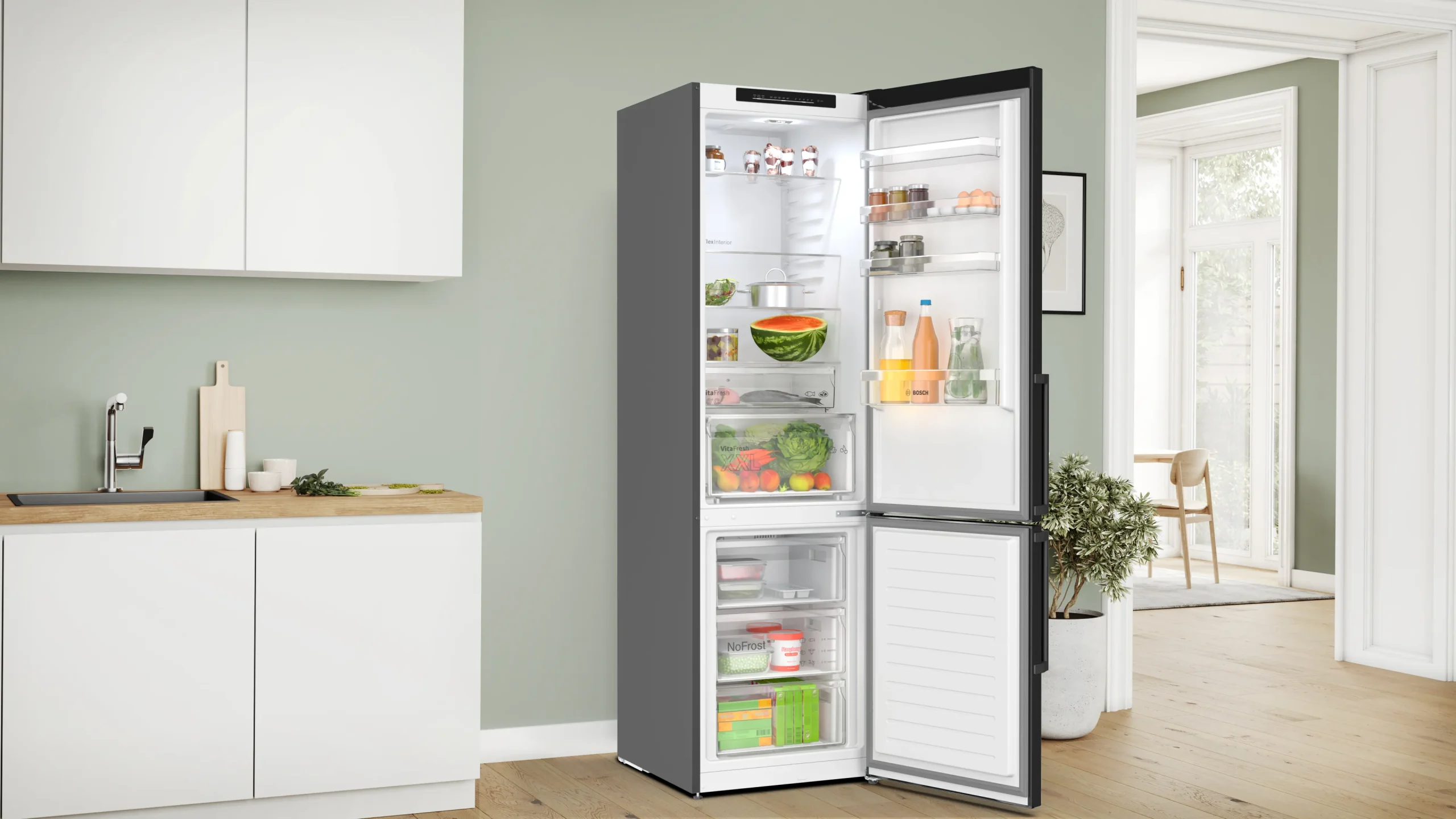 FRIGORIFER BOSCH KGN39VXDT NO FROST 60 X 203 CM INOX I ZI - Image 3